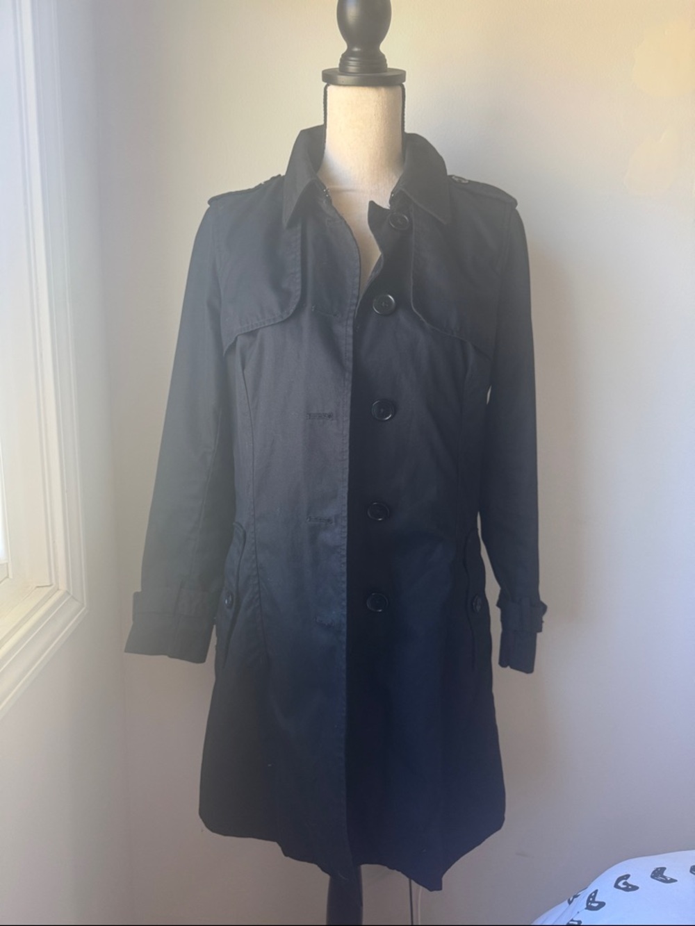 Banana Republic Black Trench Coat - Classic Women's Outerwear